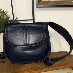 Coach Dark Blue Leather Shoulder Bag